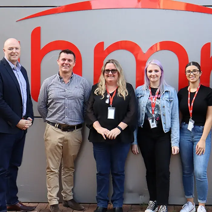 TLR co founder Neil Pennock with Dr Debbie Watson and PhD researchers at the Illawarra Health and Medical Research Institute, University of Wollongong
