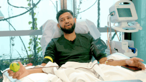 Aadil donating stem cells