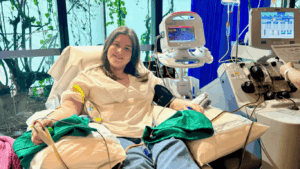 Abbey donating stem cells for her mum.
